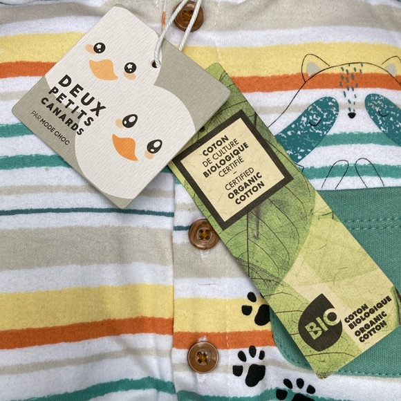 Deux petits canards Cozy Striped Kids One Piece Pajama - Picture 3 of 8